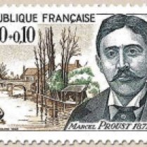 Timbre français à l'effigie de Marcel Proust.